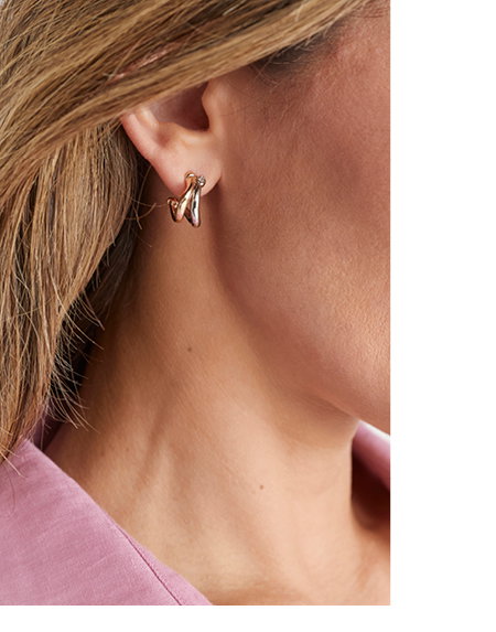 Two-Tone Twisted Hoop Earring