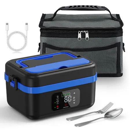 Heated Lunch Box Cordless Rechargeable Food Warmer 8000mAh Battery 1L Smart Reservation Keep Warm Portable Meal Prep Container
