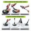 Spin Mop and Bucket Set Tile Wood Floor Cleaner with 4 Mop Heads Easy Cleaning System 360 Degree Rotating 10L
