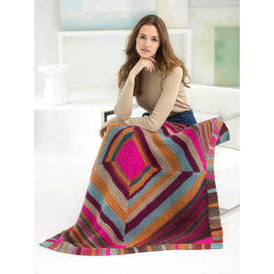 Converging Colors Crochet Afghan in Lion Brand Landscapes 
