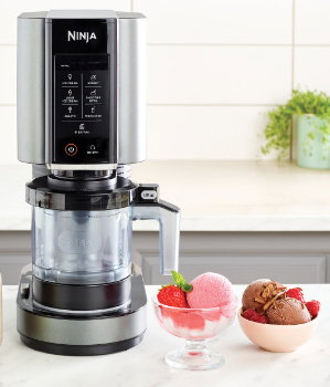 NINJA Eismaschine »NC302EU Creami« 0,47 l 800 W mit 2 Dessertbehältern in Schwarz/Silber.