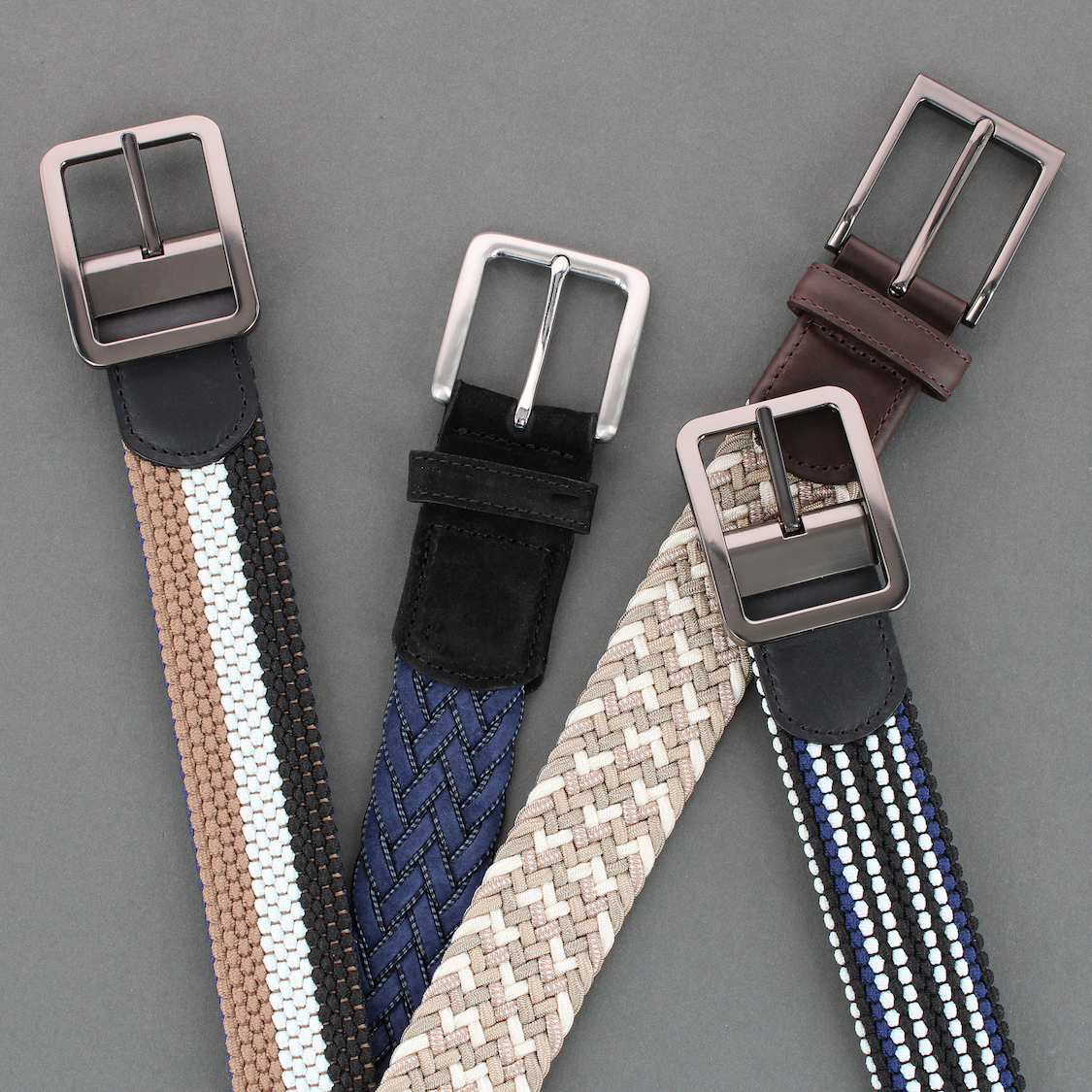 Four new stretch and golf belts in various colors