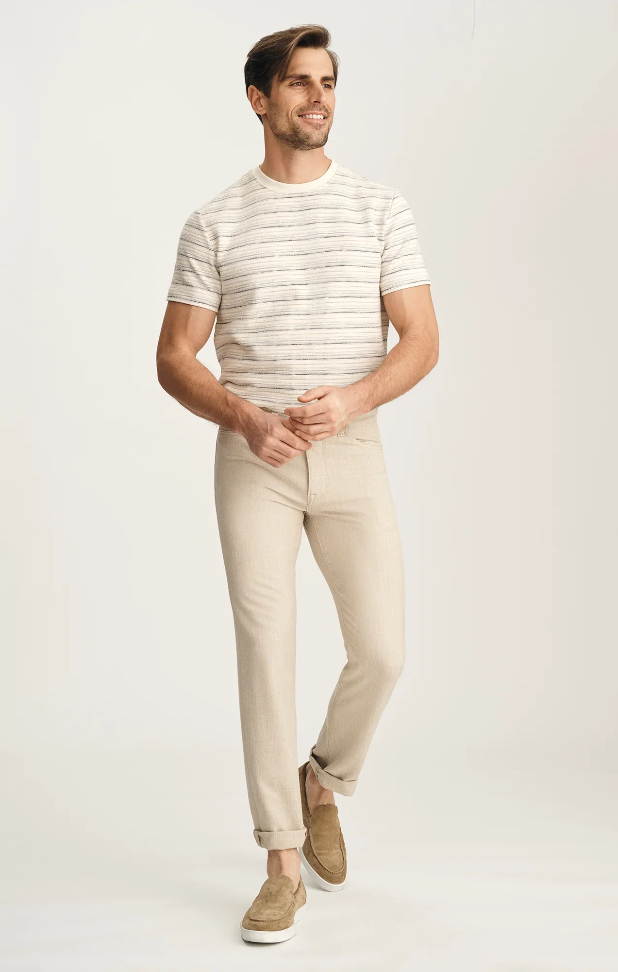 Image of Courage Straight Leg Pants In Wheat Cross Twill
