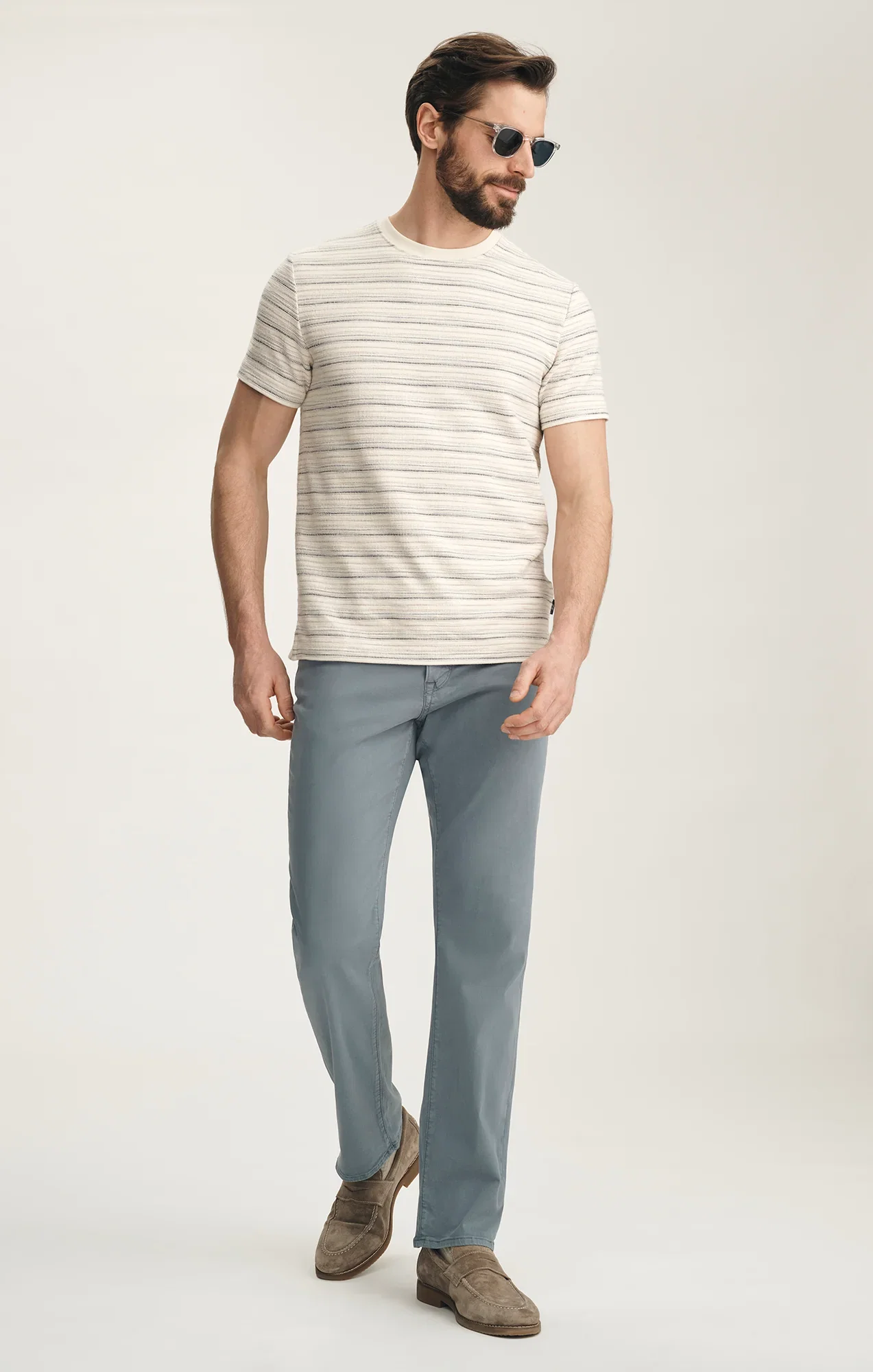 Image of Charisma Relaxed Straight Pants In Flint Stone Twill
