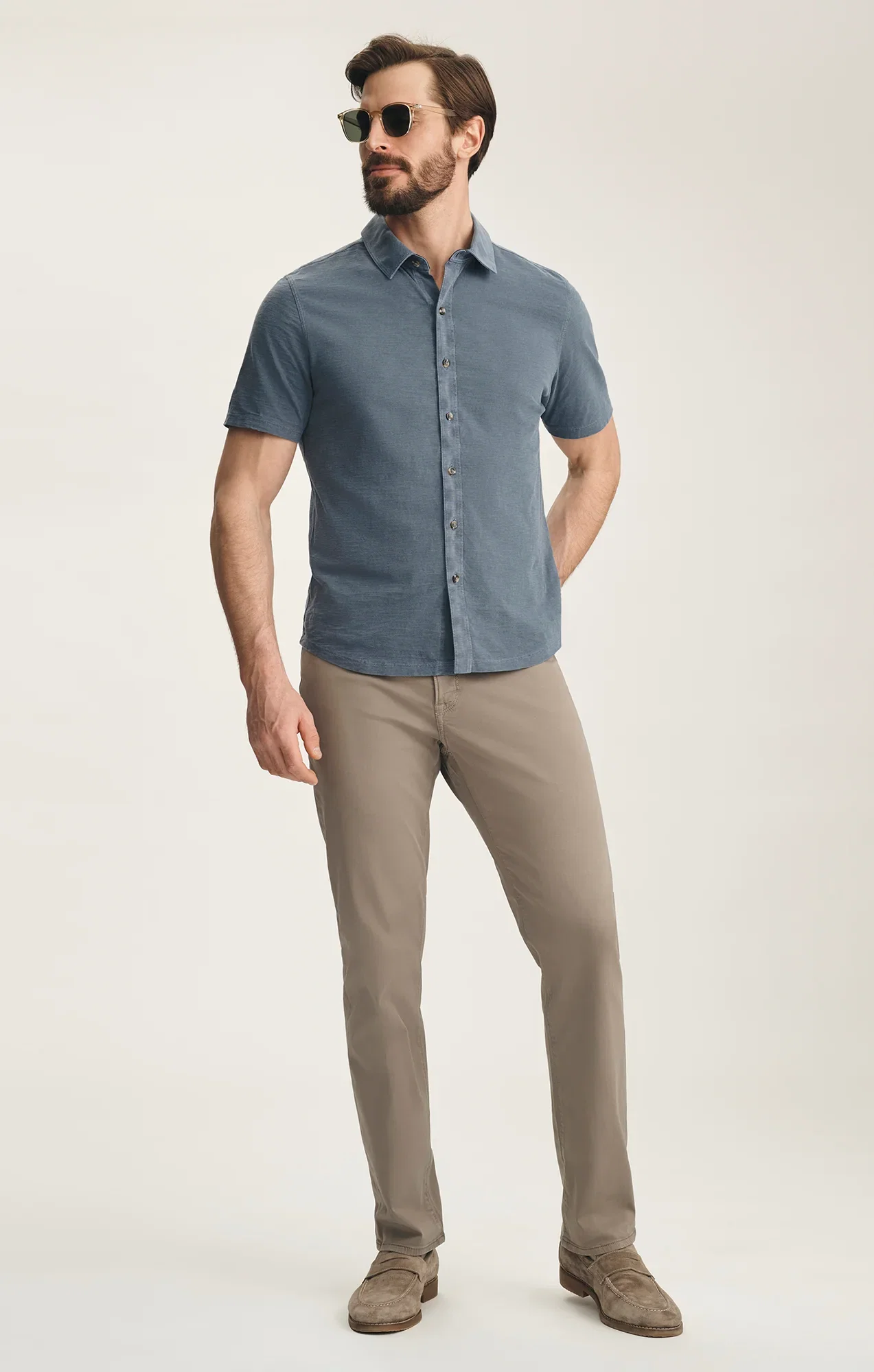 Image of Charisma Relaxed Straight Pants In Driftwood Twill