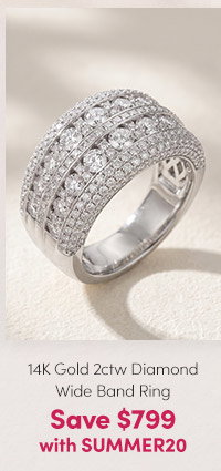 14K Gold 2ctw Diamond Graduated Wide Band Ring – Save $799 with SUMMER20