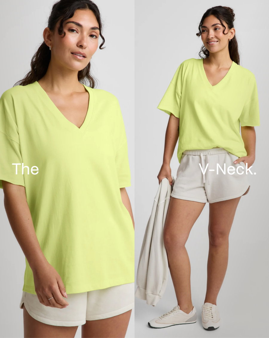 SoftKnit Better Than Ever Oversized V-Neck Cotton Tee