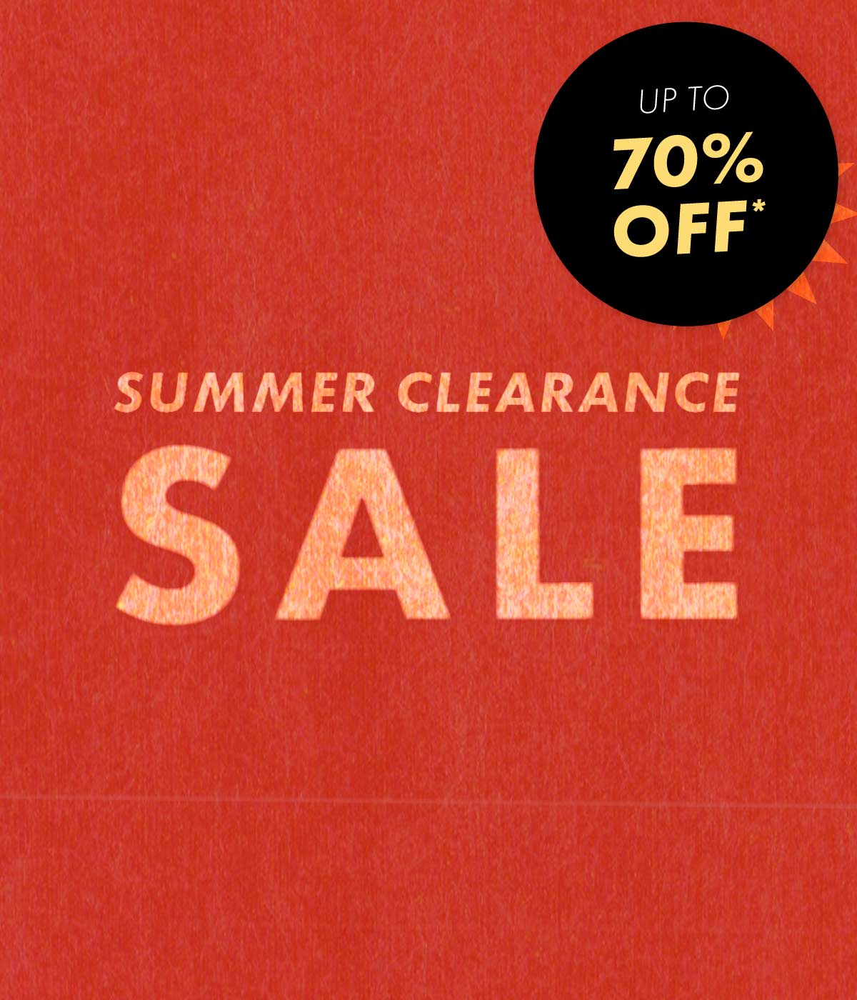 Up to 70% off clearance