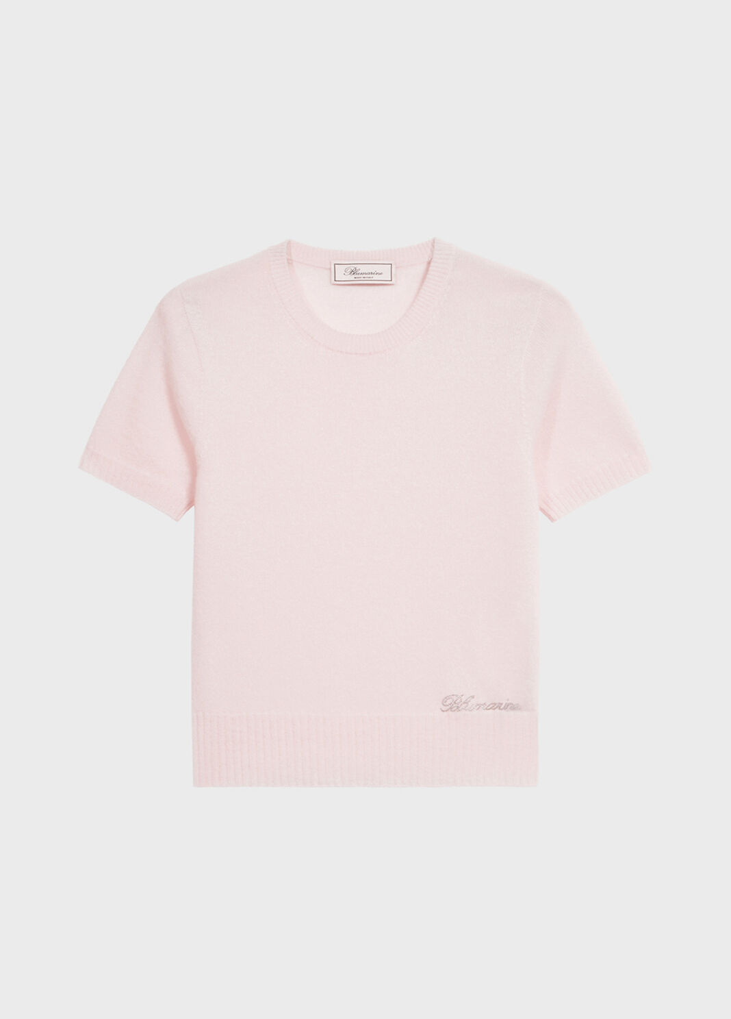 Short-sleeved cashmere jumper