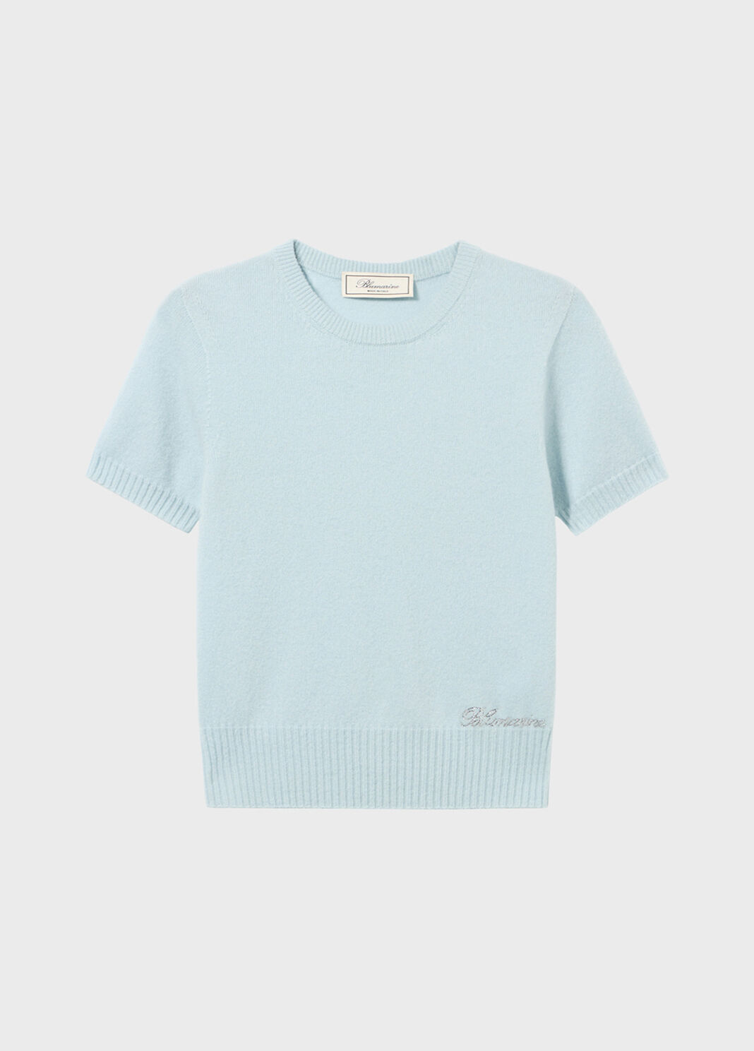 Short-sleeved cashmere jumper