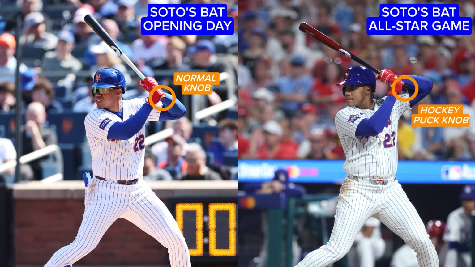 Juan Soto's old bat vs. new bat
