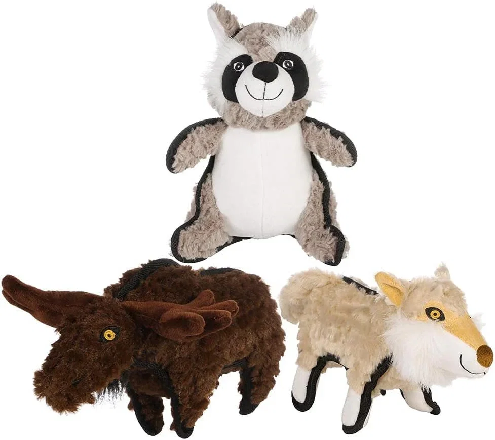 Image of Woodland Tough Canvas Plush Squeaker Dog Toy