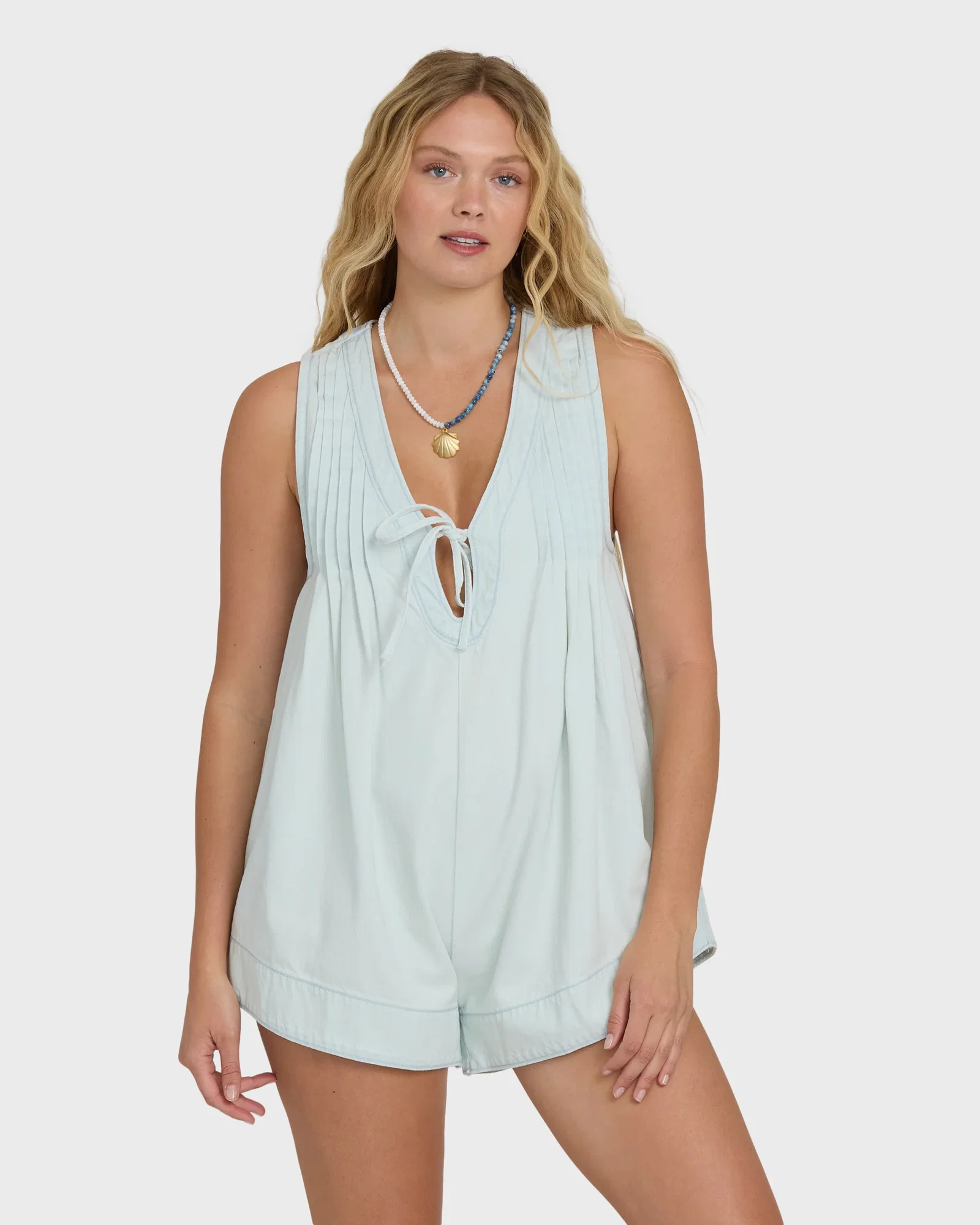 Image of June Saltwashed Romper - Clearwater