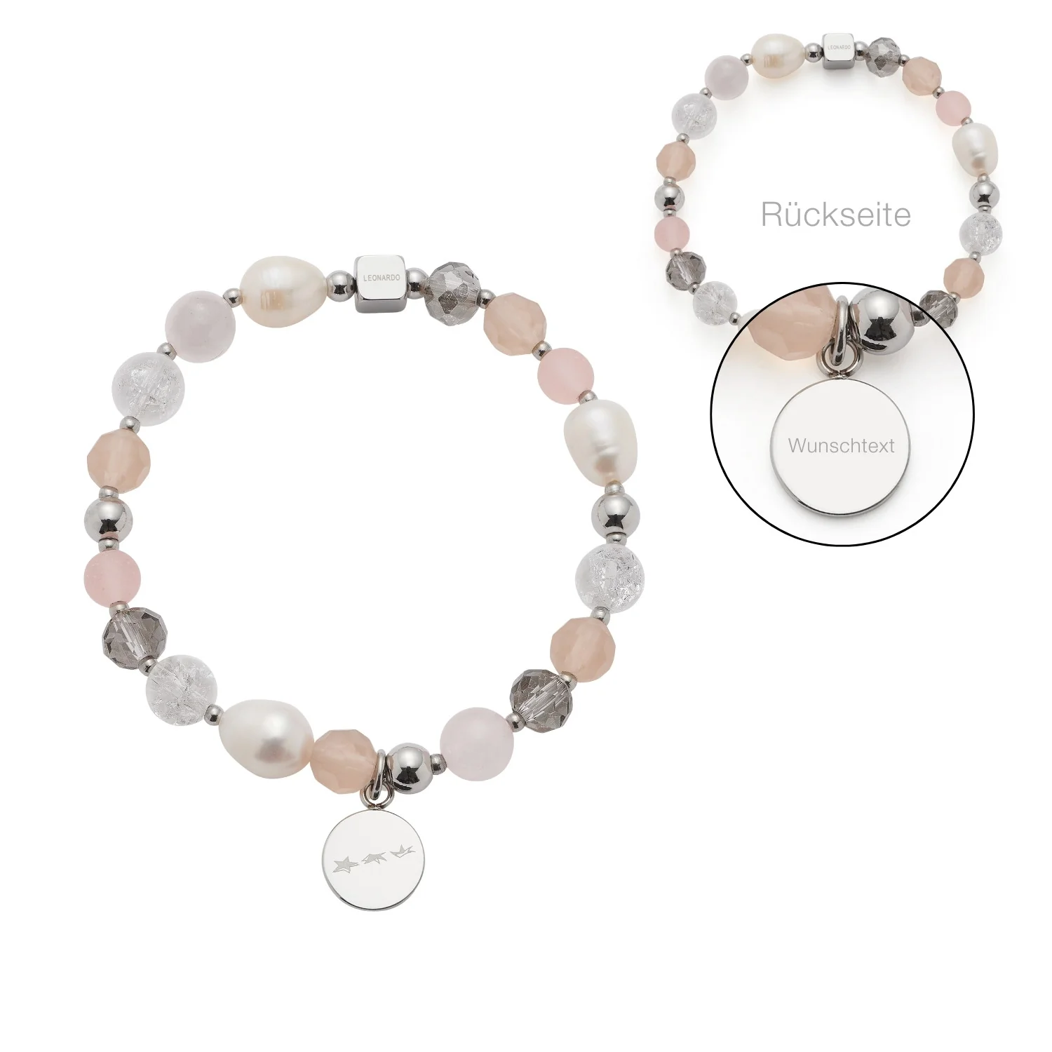 Image of Armband HOPE silber/rose mit persönlicher Gravur