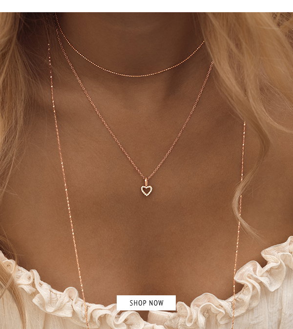 Herz Charm - rosévergoldet, Topase