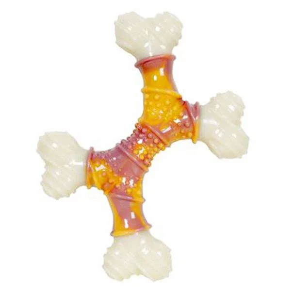 Image of The Chew Factory Bacon & Maple Nylon Cross Dog Toy