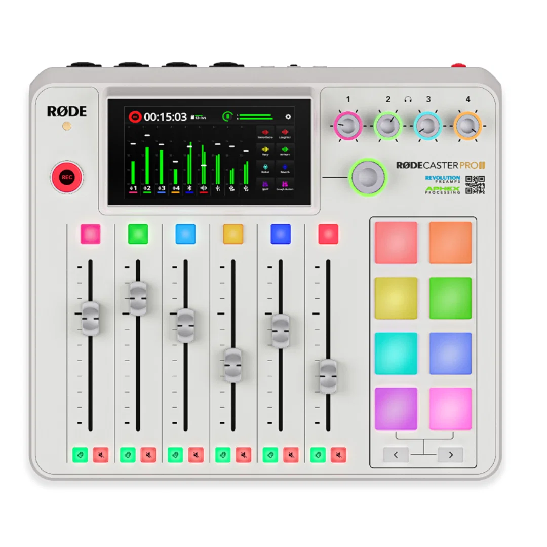 Rode RodeCaster Pro II Integrated Podcast - Production Studio White