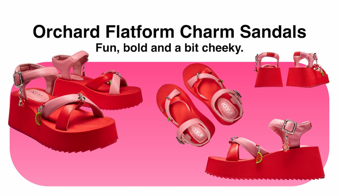 Orchard Flatform Charm Sandals - Red