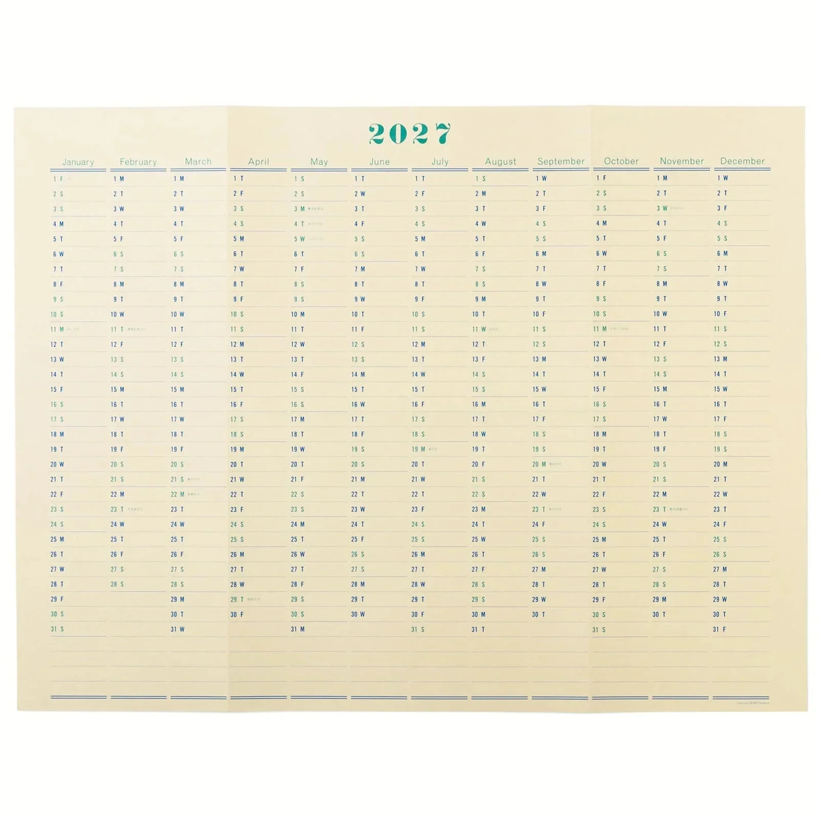 Image of Postalco 2027 Wall Calendar