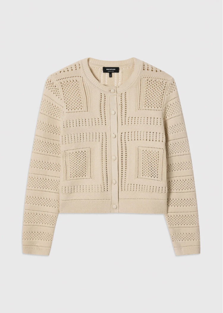 Ivory Crochet Detail Cardigan