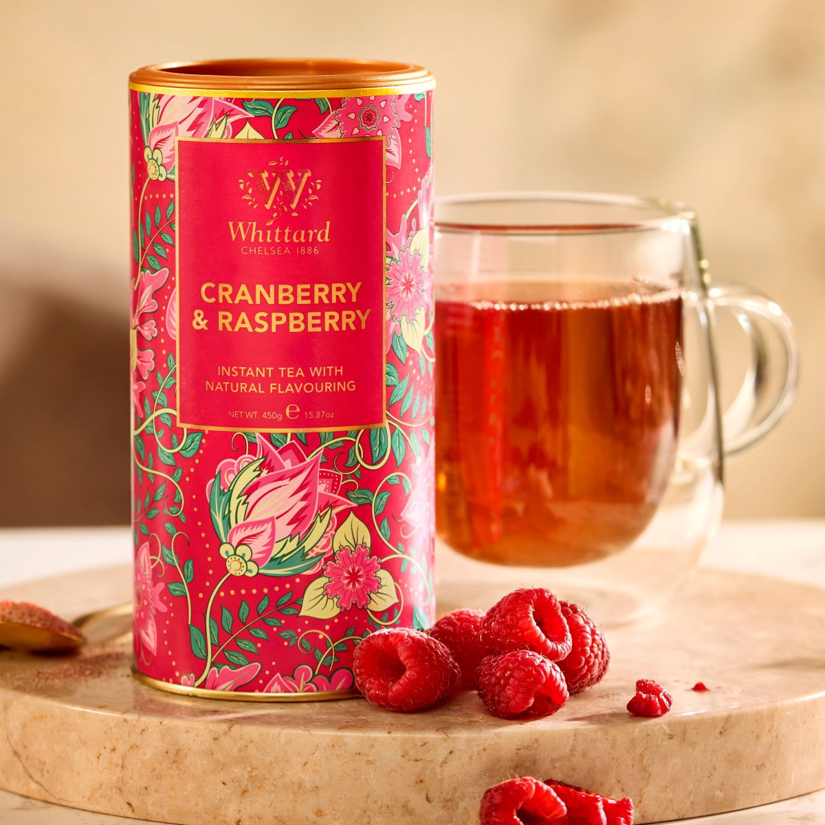 image of cranberry and raspberry instant tea 