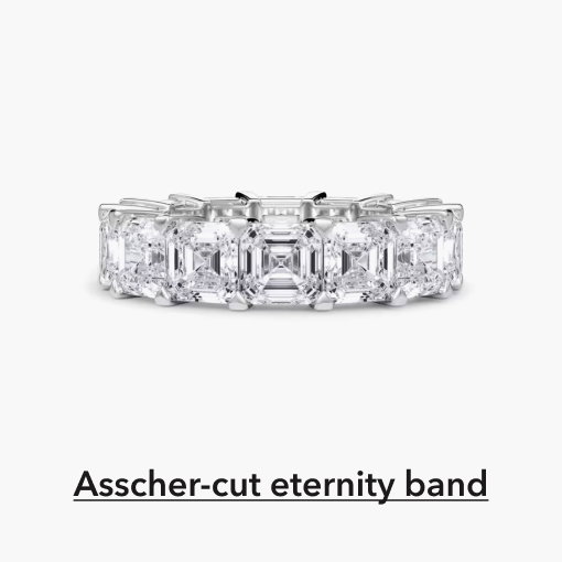 Lab Grown Diamond Asscher-Cut Eternity Band in 18K White Gold