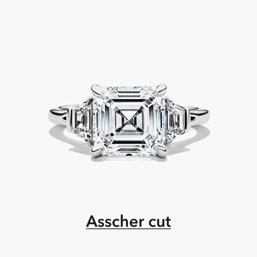 Bunny Lab Grown Diamond Asscher-Cut Engagement Ring in Platinum