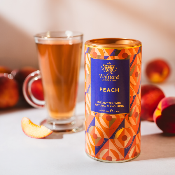 Image of peach instant tea with a hot tea made up