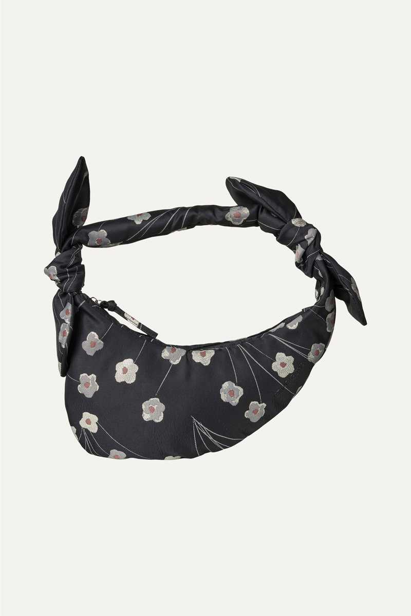Jacquard Knotted Satchel - Black