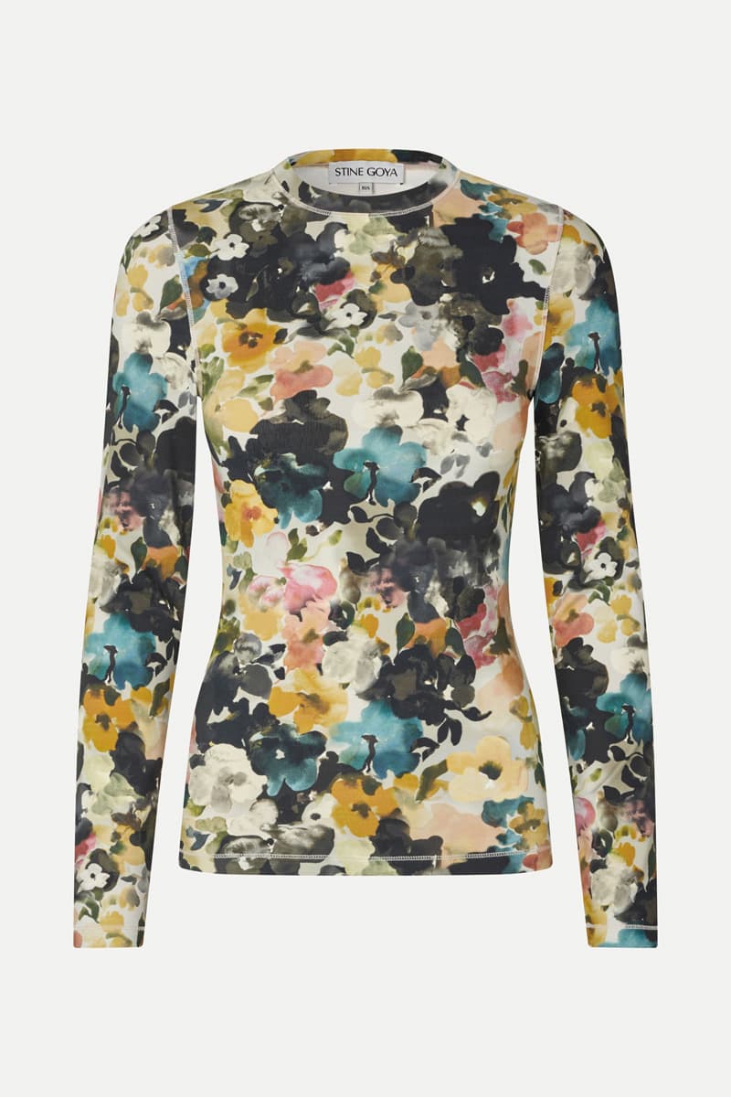 Elastic Long Sleeve Top - Echoes In Flowers