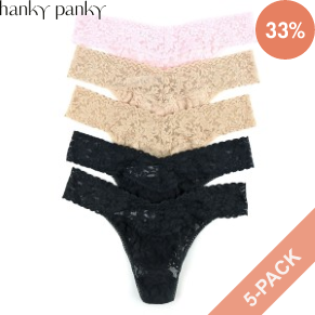 5 Stuks Verpakking Hanky Panky Signature Lace Original Rise Thongs