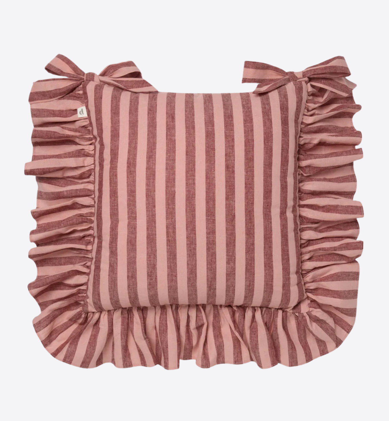 Rhubarb & Rose Pembroke Stripe Frill Linen Blend Seat Pad