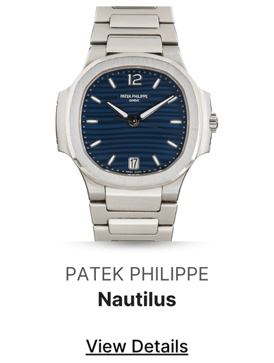 Pre-Owned Ladies Patek Philippe Nautilus Ref 7118 Blue Wave Dial