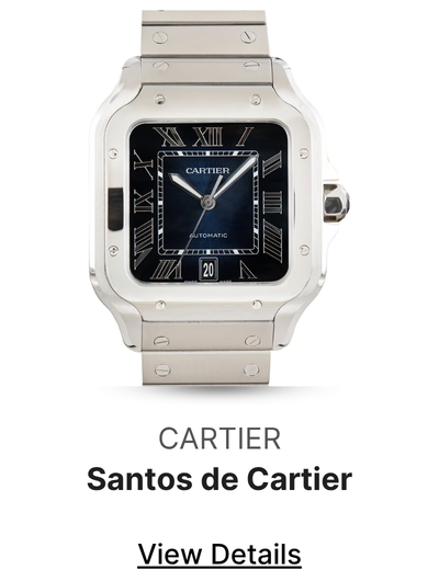 Pre-Owned Blue Dial Santos de Cartier Large Model ref WSSA0030
