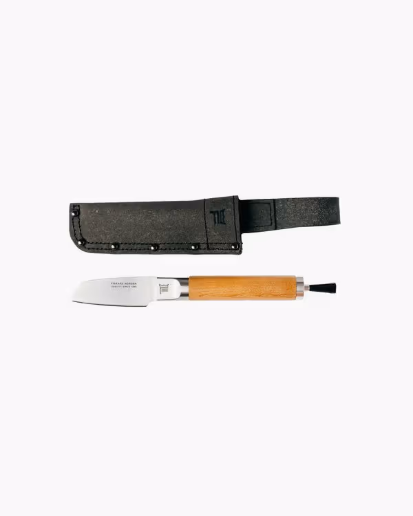 Coltello per funghi con spazzola Fiskars LAB, marrone