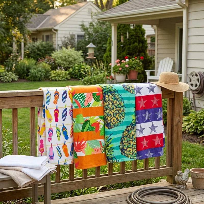 Image of Novelty Beach Towel Cotton Oversized 34x64