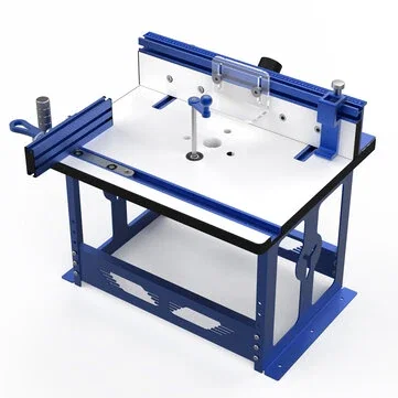 ENJOYWOOD EW-XBJ004 Bench Top Router Table Workbench with Miter Gauge / Profile Fence System / Dust Collection Port for 65mm and 69mm Router Motors