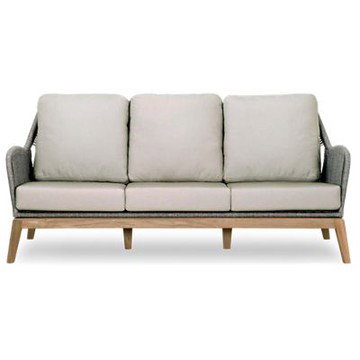 Loom Sofa - Stylish Breathable Woven Ropes - Sturdy Aluminum Frame - Solid Teak Legs - Durable 100% Olefin Fabric