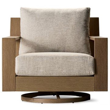 Kimpton Isle Swivel Lounge Chair - 360-Degree Swivel Action - Durable Aluminum Frame - Fade-Resistant Cushions