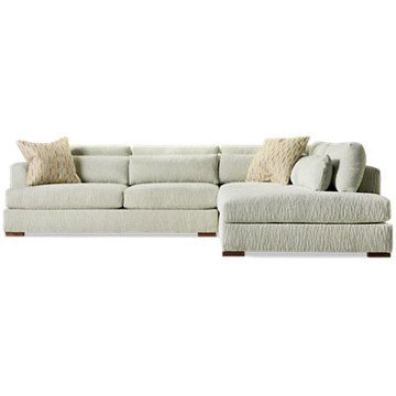 Albany 2 Piece Sectional - Right Side Facing Chaise - Soft Textured Fabric - Oversized Cushions - Deep Seating - Track Arms - Includes Toss & Lumbar Pillows