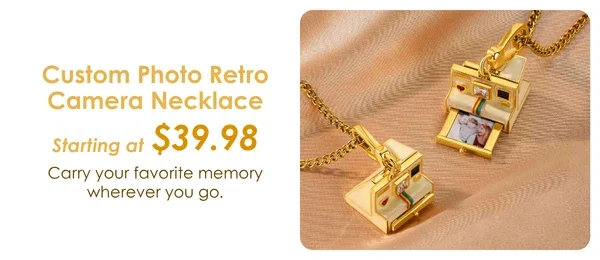 Custom Photo Retro Camera Necklace