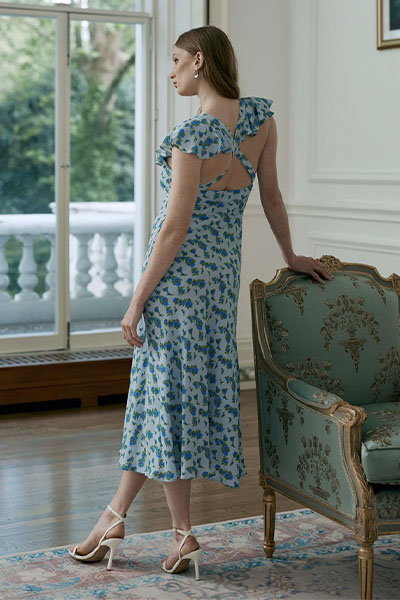 Maya Floral Crepe Midi Dress