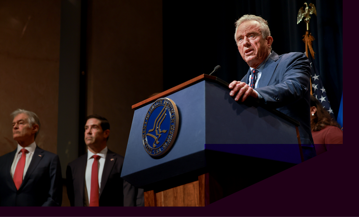 Robert F. Kennedy Jr. speaks at a press conference. 