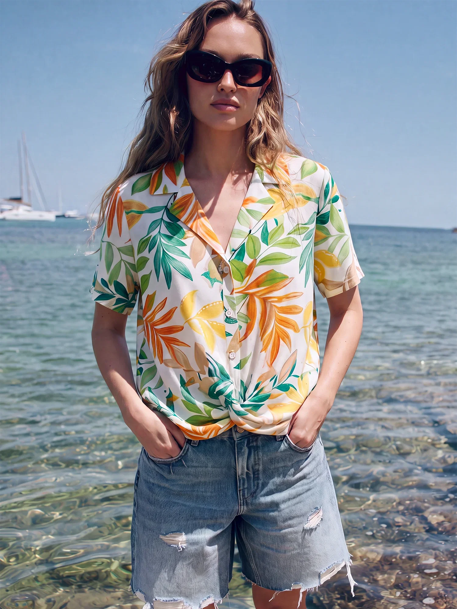 Image of Shortsleeves Cuban Collar Tropical Twist Shirt