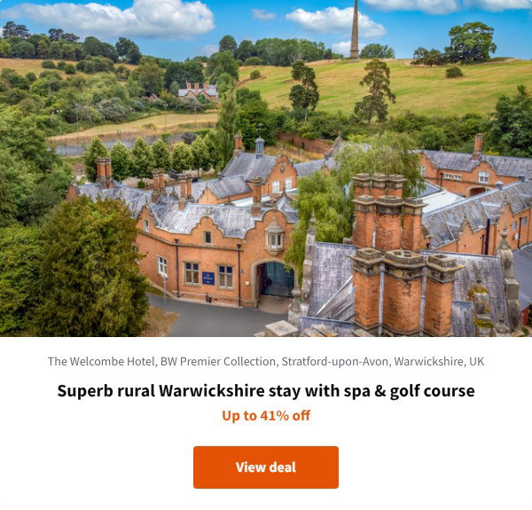 Superb rural Warwickshire stay with spa &amp; golf course