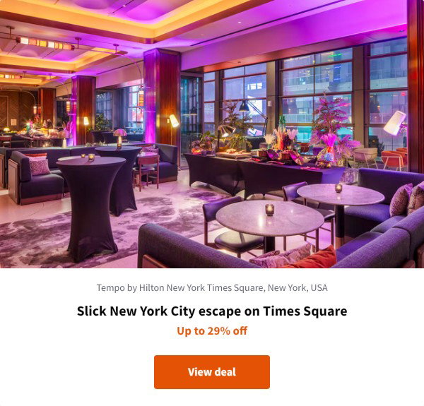 Slick New York City escape on Times Square