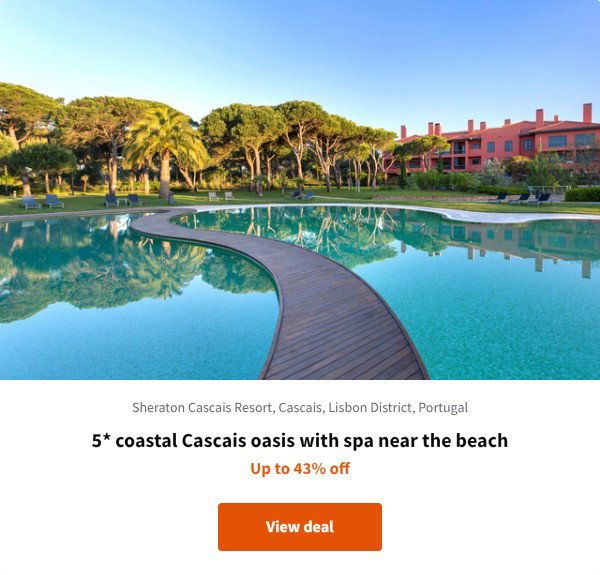 5* coastal Cascais oasis with spa near the beach