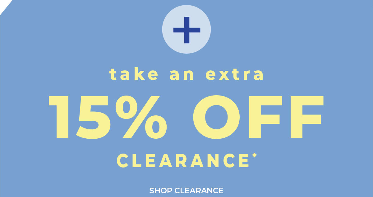 Take an Extra 15% off Clearance