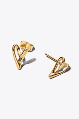 Organically Shaped Heart Stud Earrings