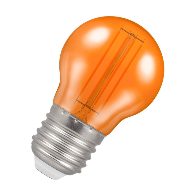 Crompton Lamps LED Golfball Light Bulb E27 4.5W Harlequin Orange Round Screw Coloured Translucent